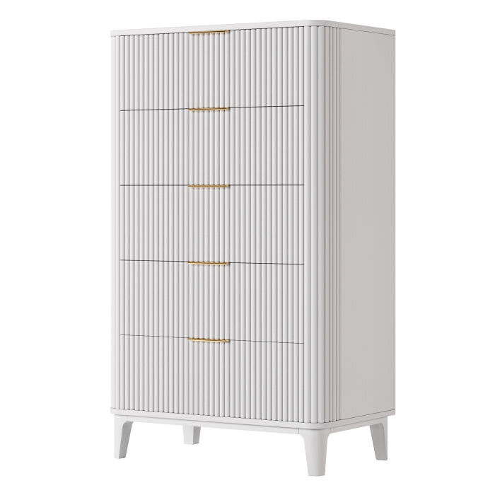 UGTOO 45.2In Modern 5-Drawer Chest with Grooved Panels