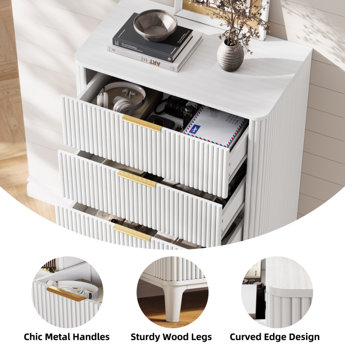 UGTOO 45.2In Modern 5-Drawer Chest with Grooved Panels