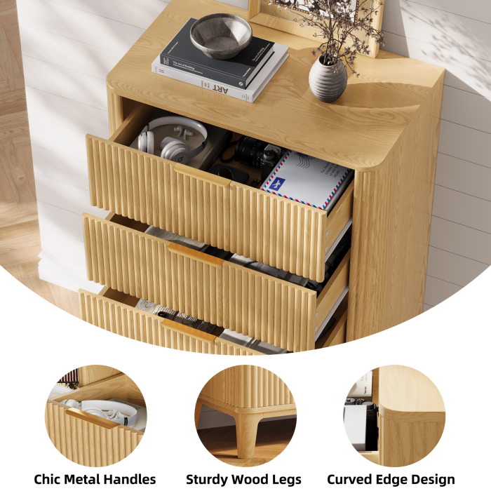 UGTOO 45.2In Modern 5-Drawer Chest with Grooved Panels