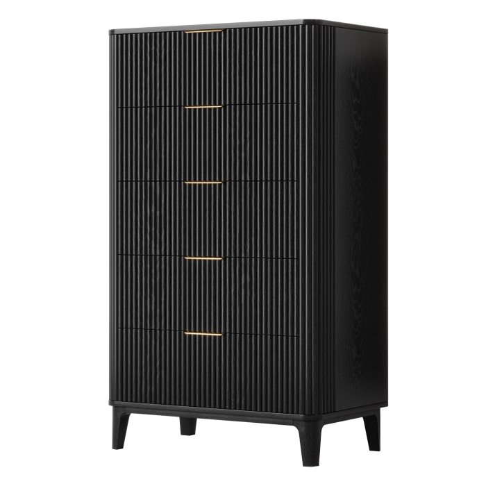 UGTOO 45.2In Modern 5-Drawer Chest with Grooved Panels