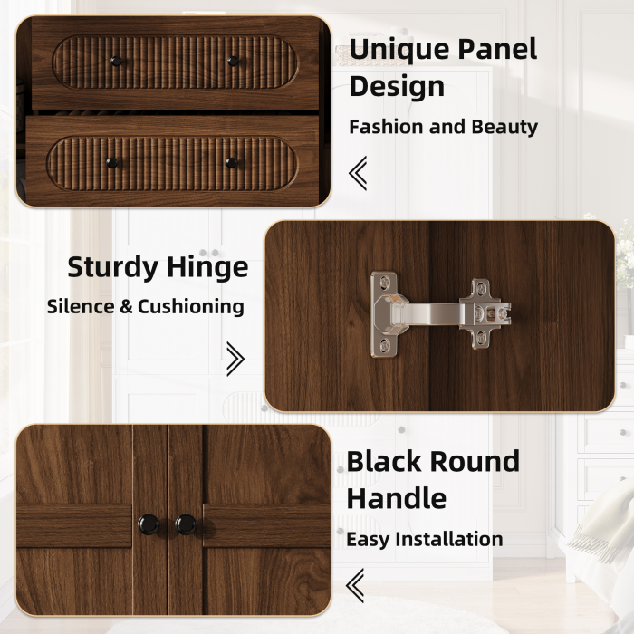 UGTOO 55.1Inch 4-Doors Large Wardrobe