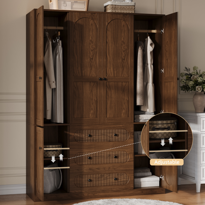 UGTOO 55.1Inch 4-Doors Large Wardrobe