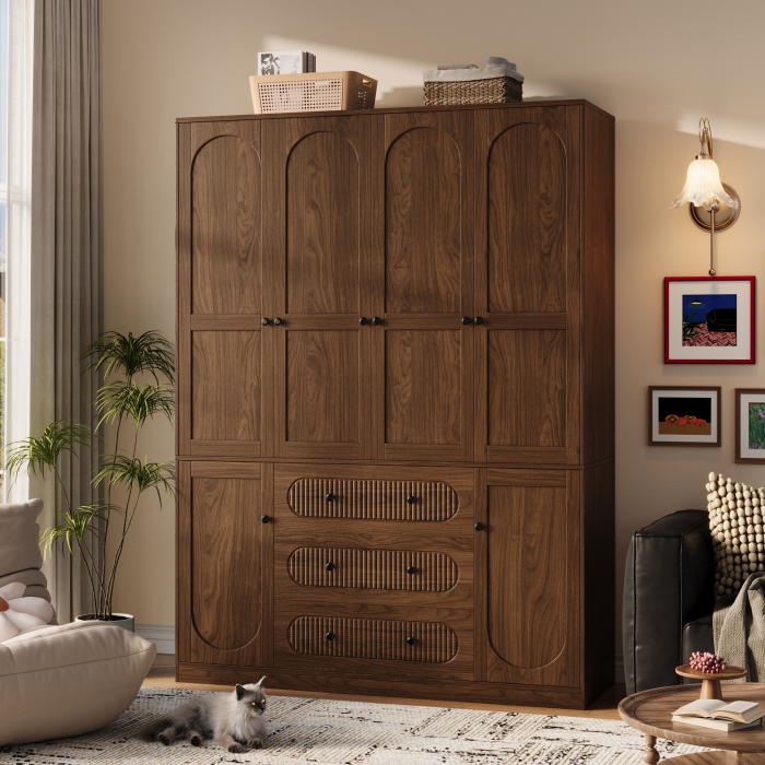 UGTOO 55.1Inch 4-Doors Large Wardrobe