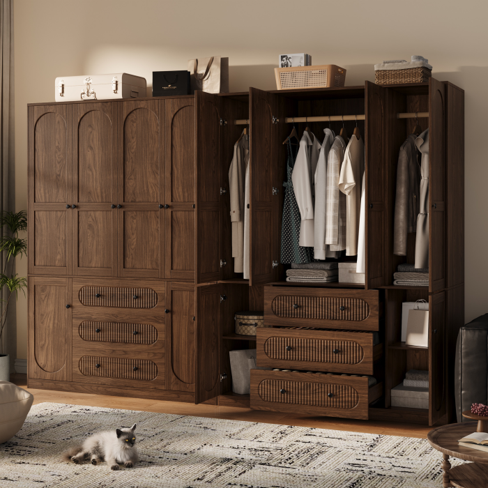 UGTOO 55.1Inch 4-Doors Large Wardrobe