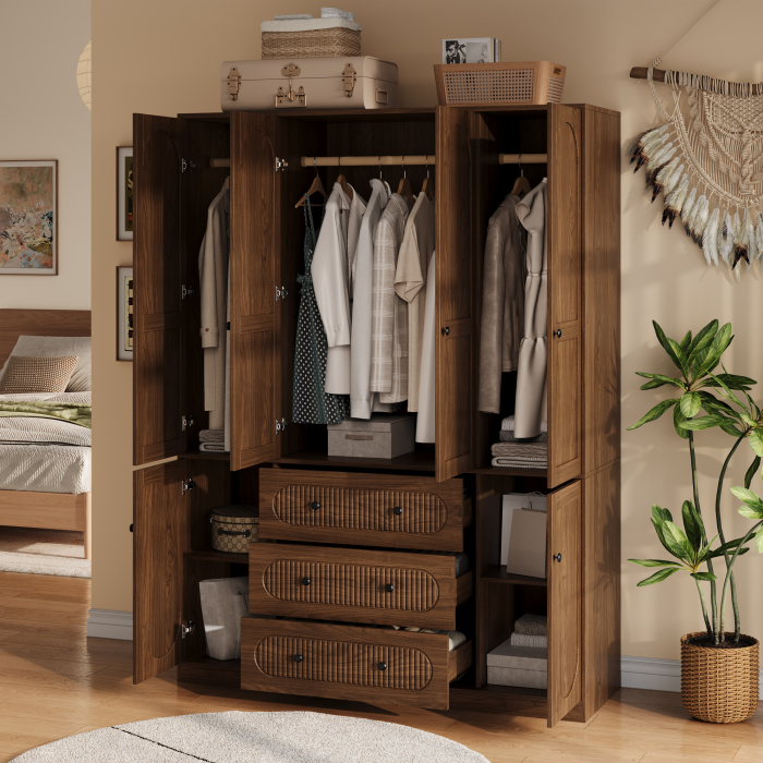 UGTOO 55.1Inch 4-Doors Large Wardrobe
