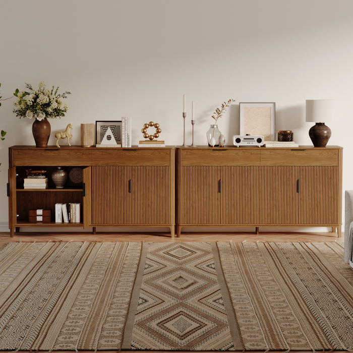UGTOO 63In Modern Sideboard Buffet Cabinet | Kitchen Credenza