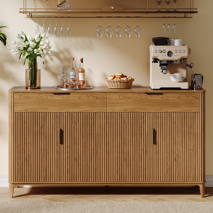 UGTOO 63In Modern Sideboard Buffet Cabinet | Kitchen Credenza