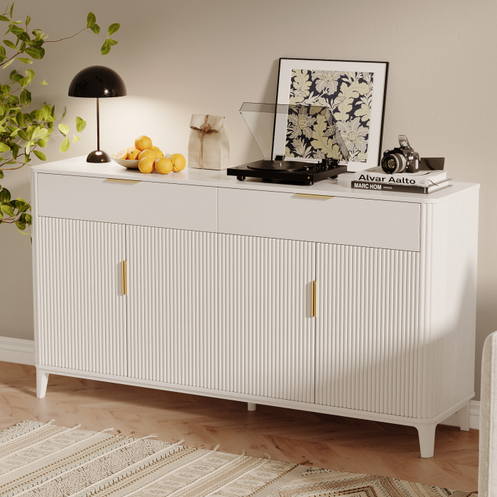 UGTOO 63In Modern Sideboard Buffet Cabinet | Kitchen Credenza