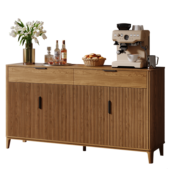 UGTOO 63In Modern Sideboard Buffet Cabinet | Kitchen Credenza
