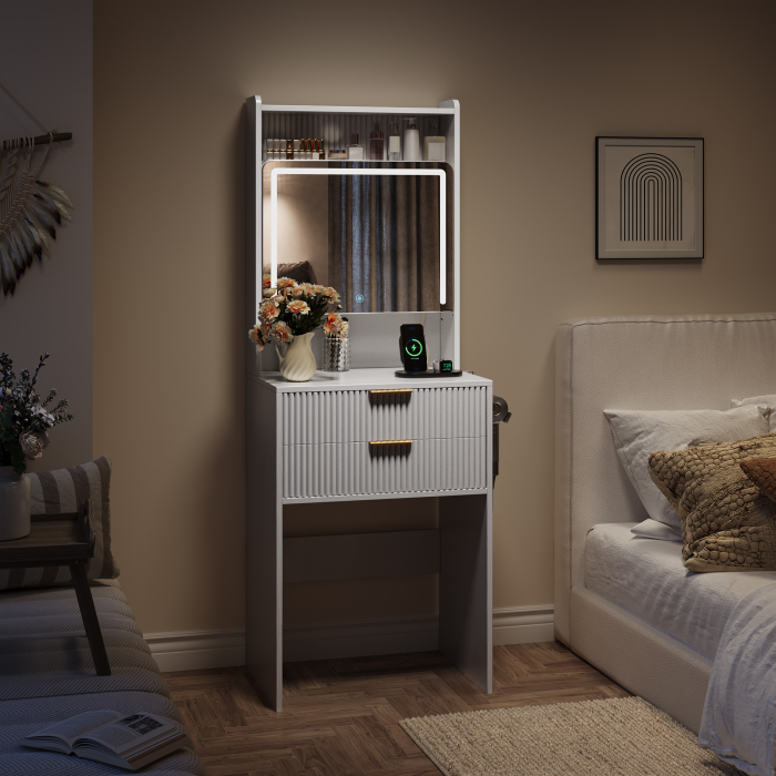 UGTOO 21.65 Inch 3-in-1 2-Drawers Vanity