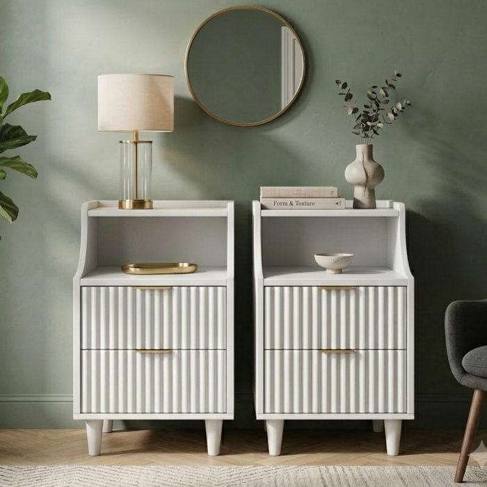 UGTOO 2PC 7.87Inch Narrow High Gap Nightstands