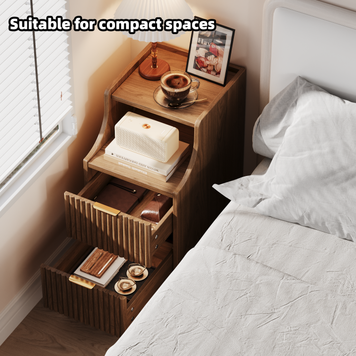 UGTOO 2PC 7.87Inch Narrow High Gap Nightstands