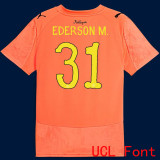 2025/26 Man City Orange Goalkeeper Player Version Soccer Jersey