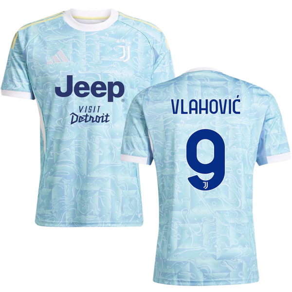 Vlahović #9 JUV 1:1 Quality Away Fans Soccer Jersey 2025/26 带胸前新广告 ★★