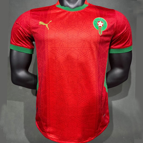 2025/26 Morocco Home Red Player Version Soccer Jersey