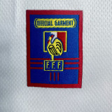 1998 France Away White Long Sleeve Retro Soccer Jersey