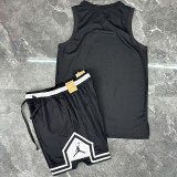 2025/26 Jordan Black Vest Training Jersey(A Set)白色边短裤