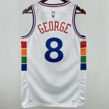 2025 76ers GEORGEG #8 White City Edition NBA Jerseys 热压