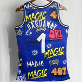 1994/95 Hawks HARDWAY #1 Blue Retro NBA Jerseys 热压