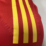 2024/25 Spain Home Red Player Version Long Sleeve Jersey