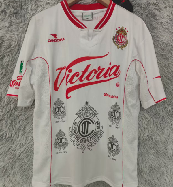 1998/1999 Deportivo Toluca Away White Retro Soccer Jersey 托卢卡