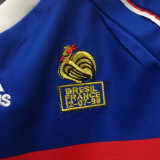 1998 France Home Blue Kids Retro Long Sleeve Soccer Jersey