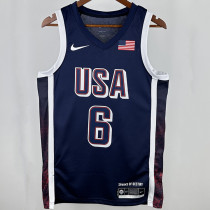 2024 Team USA JAMES #6 Sapphire Blue NBA Jersey