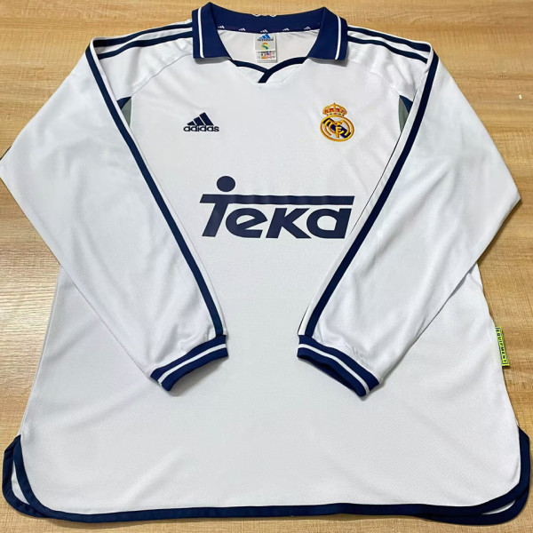 2000/01 RM Home White Retro Long Sleeve Soccer Jersey