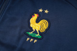 2025 France Sapphire Blue Hoody Zipper Jacket