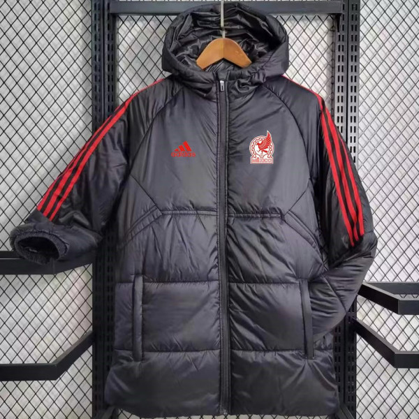2023/24 Mexico Black Cotton Jacket 红三边