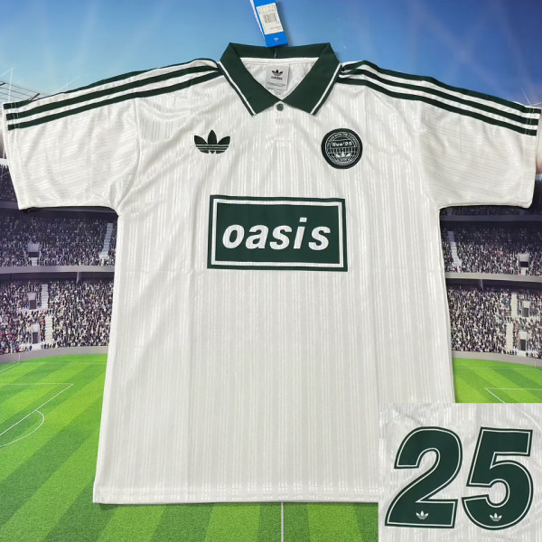 2025/26 AD x oasis #25 White Retro Style Fans Soccer Jersey (Have No.25 带号码）