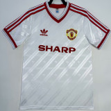 1986-1988 M Utd Away White Retro Soccer Jersey