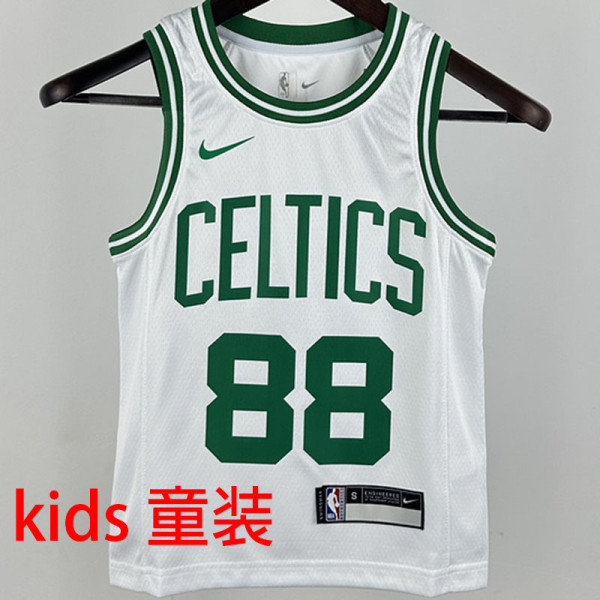 Celtics QUETA #88 White Kids NBA Jersey 热压
