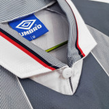 1996 England Away Grey Retro Long Sleeve  Jersey