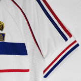 1998 France Away White Retro Soccer Jersey