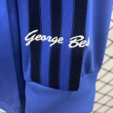 M Utd George BEST Blue Retro Long Sleeve Soccer Jersey
