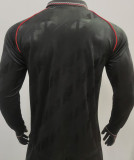 2025 M Utd Black Retro Style Player Version Long Sleeve Soccer Jersey