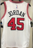 Bulls JDRDAN #45 White NBA Jerseys Hot Pressed