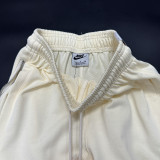 2025 Nk~ White Pure Cotton Sports Trousers Zipper style