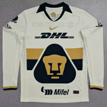 2025/26 Pumas UNAM Home White Long Sleeve Soccer Jersey