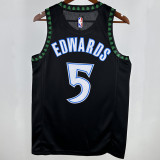Timberwolves EDWARDS #5 Black Retro NBA Jerseys