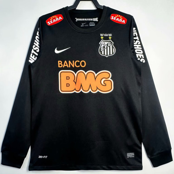 2012/13 Santos Black Retro Long Sleeve Soccer Jersey