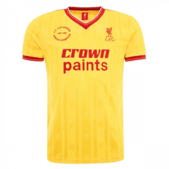 1985-1986 LFC  Third Away Yellow Retro Soccer Jersey