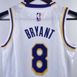 Lakers BRYANT #8 White Kids NBA Jersey 热压