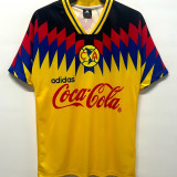 1995 Club America Home Yellow Retro Soccer Jersey