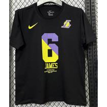 2025 Lakers JAMES #6 Black High Quality Casual T-Shirt  T190