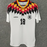 1994 Germany Home White Retro Soccer Jersey