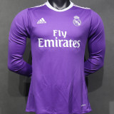 2016/17 RM Purple Away Retro Player Version Long Sleeve Soccer Jersey  球员版