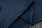 2024 France Sapphire Blue Hoody Zipper Jacket Tracksuit  有半拉链