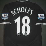 2003/2004 M Utd Away Black Retro Long Sleeve Soccer Jersey